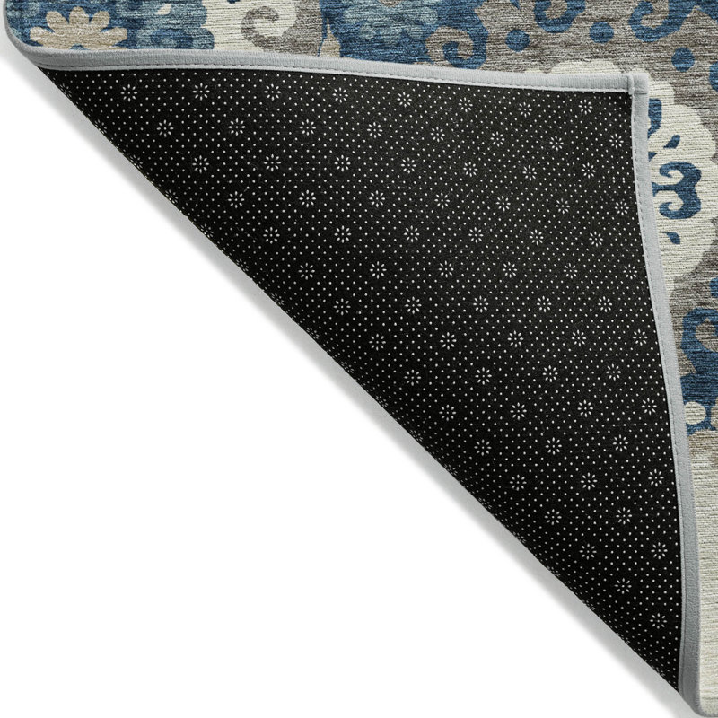 Tapis intérieur / extérieur 3 pi x 5 pi bleu marine et taupe