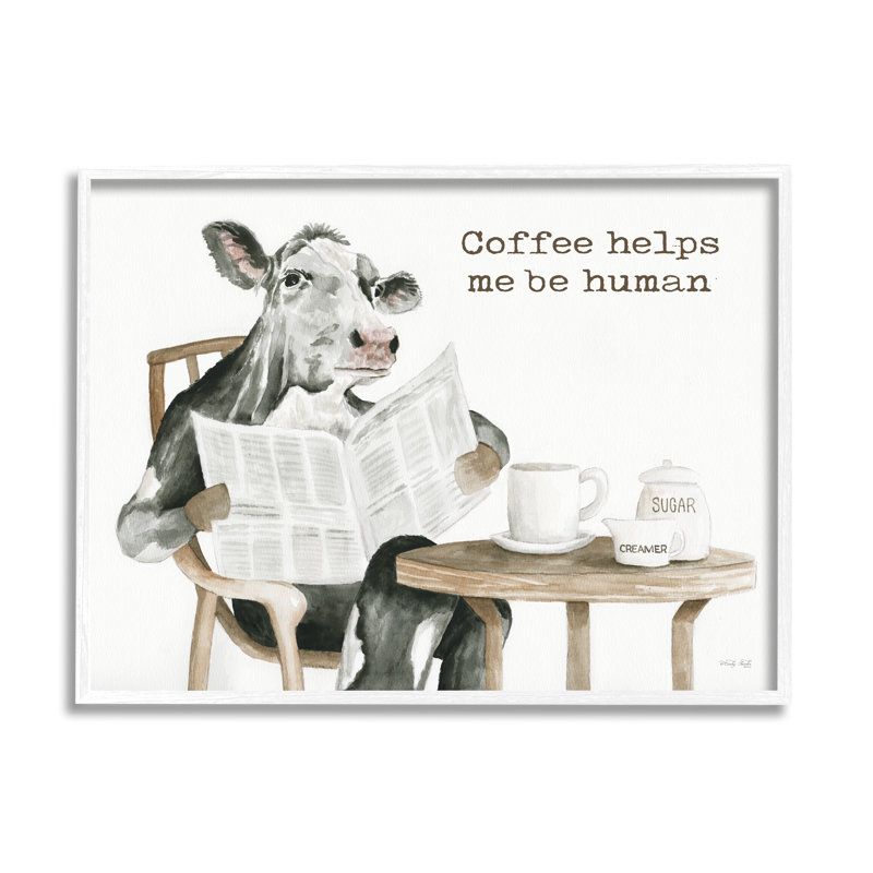 «Happy Morning Coffee», phrase encadrée sur bois par Cindy Jacobs, impression, H 24 po x l 30 po x P 1,5 po