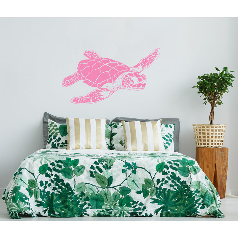 Décalcomanie murale tortue de mer, Rose tendre