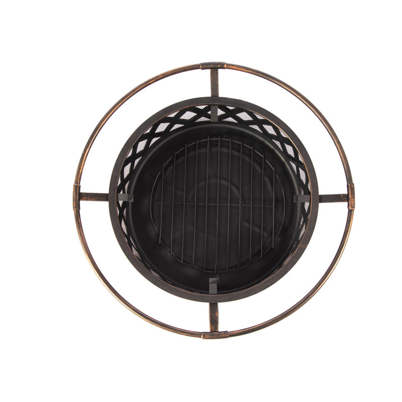 30'' Bronze Wood-Burning Fire Pit with Spark Screen