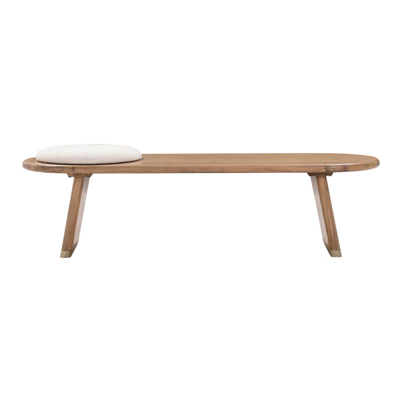  Rizi Textured Wool Upholstered Bench