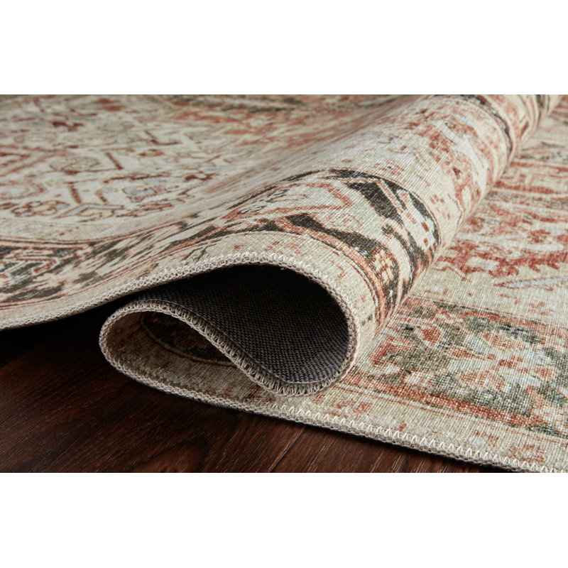 Tapis rouille / gris anthracite Magnolia Home par Joanna Gaines x Loloi Lenna, Rectangle 8 pi 6 po x 11 pi 6 po
