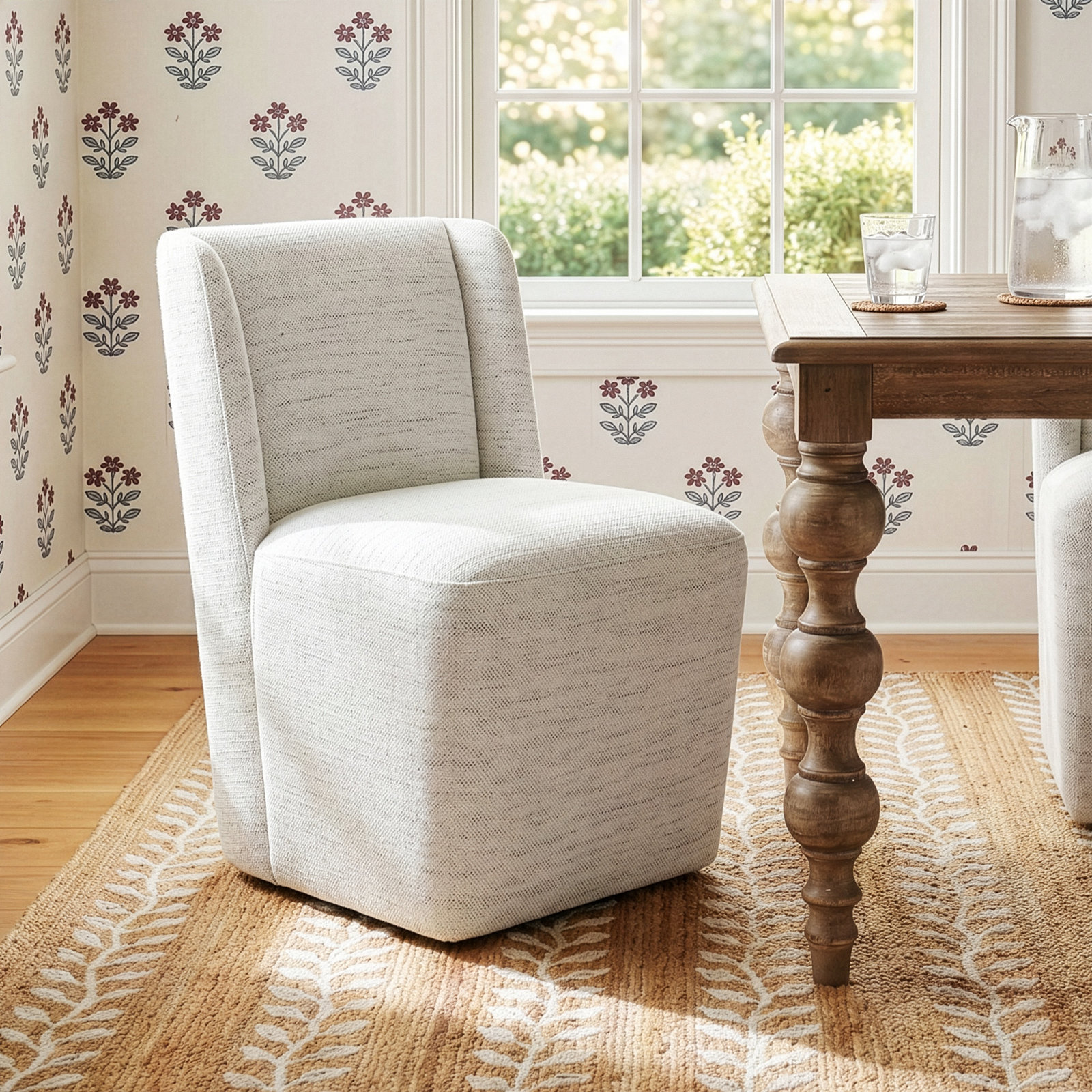 Ardeth Side Chair, Effie Linen Performance Linen, 33" H x 23.23" W x 26" D
