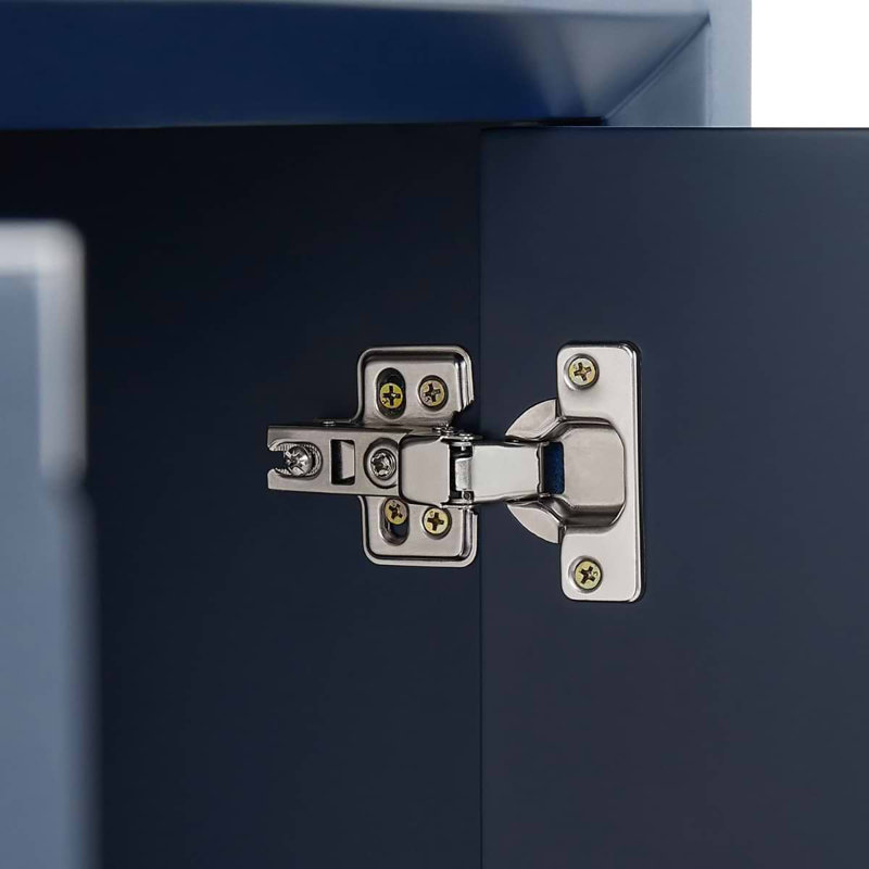 Bungalow 36" Freestanding Standard Single Bathroom Vanity with Top, Silver/Navy Blue