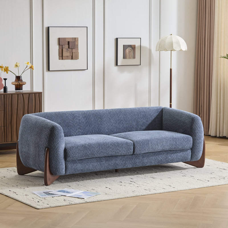Canapé Rhudine Boucle, H 27 po x l 82,75 po x P 32 po, 3, Marine