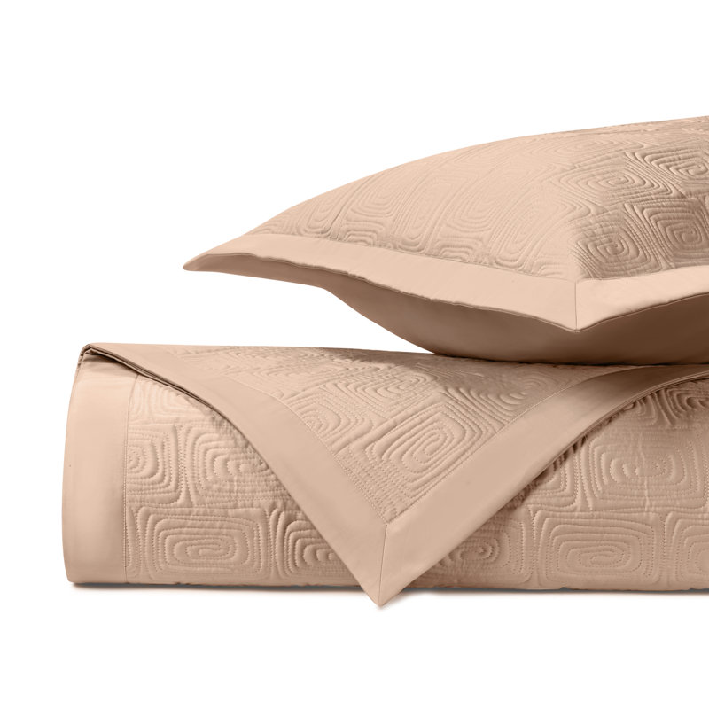 Maze Quilted Sateen Coverlet Set, Blush, Twin Coverlet + 1 Standard Sham