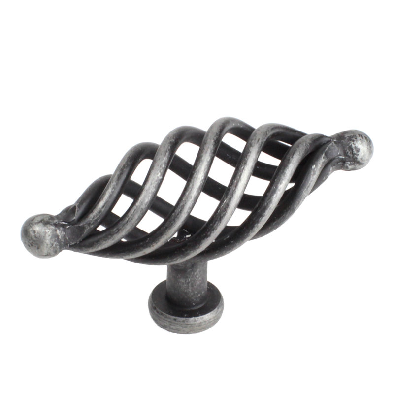 Poignée barre surdimensionnée Saxon, Fer forgé, l 3,5 po x P 1,94 po