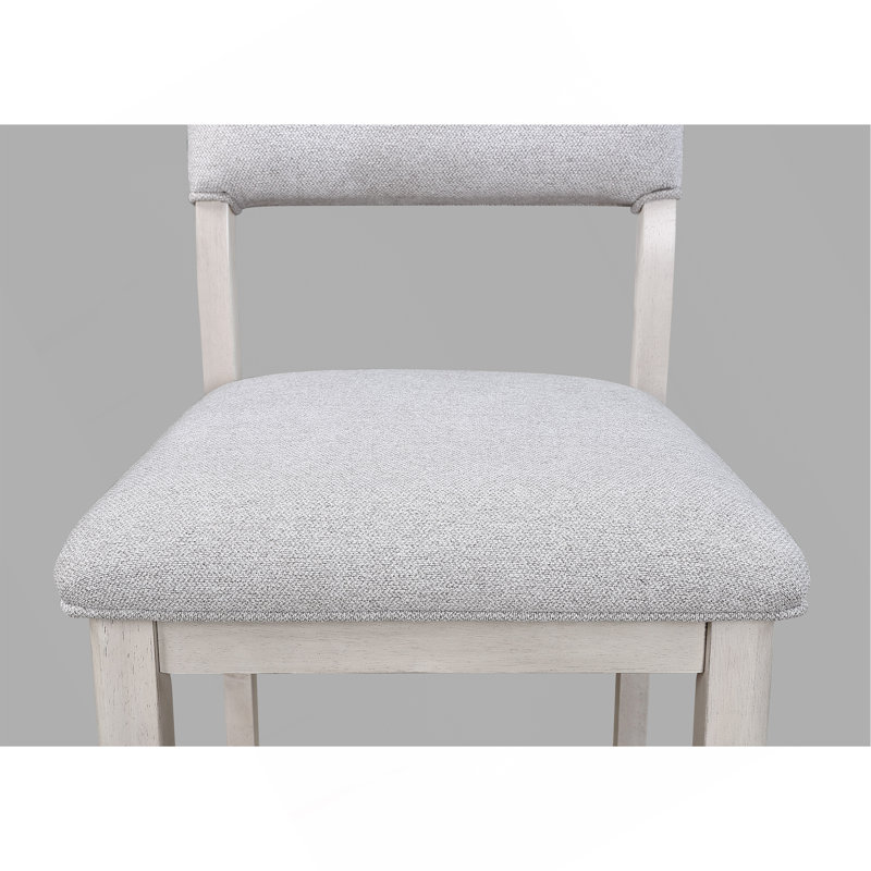 Mobilier de salle à manger en bois massif de 2 po avec revêtement gris clair et gris