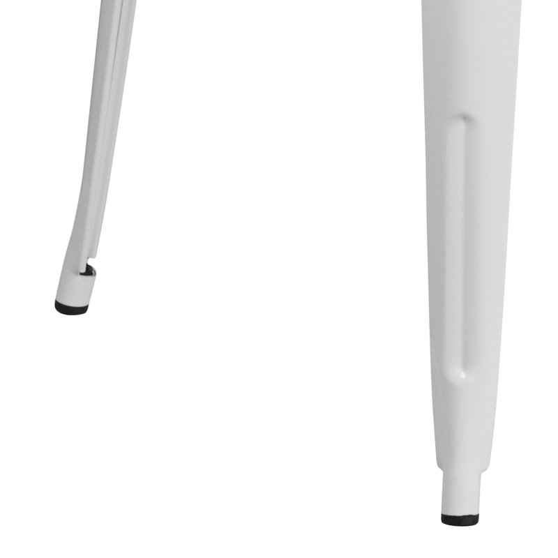Table ronde intérieure / extérieure en métal 30 po Pelzer, H 29 po x l 30 po x P 30 po, Blanc