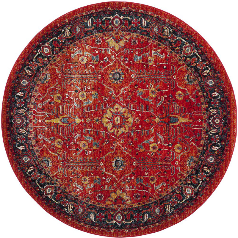Tapis performance oriental rétro Hamadan, Rond 6 pi 7 po