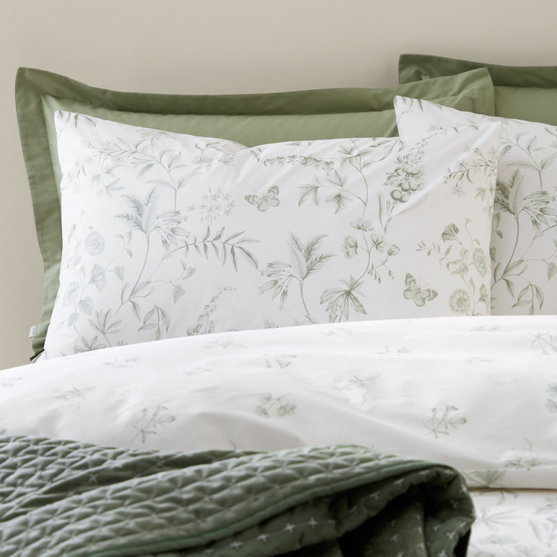 Thea Floral 200 Thread Count Cotton Reversible Duvet Cover Set, Super King Duvet Cover + 2 Standard Pillowcases