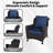 5-Person Patio PE Wicker Furniture Set with Side Table, 3-Seat Sofa, 2 Armchairs and 2 Ottomans with Blue Cushions-288161095