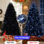 Sapin de Noël noir de 1,80 m avec 350 lumières DEL blanches, 1460 branches en PE+PVC pour décoration de fêtes, structure articulée avec pied en métal