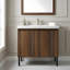 Meuble-lavabo autoportant avec lavabo en céramique, portes à fermeture en douceur et tablettes intégrées-128923438-128923442