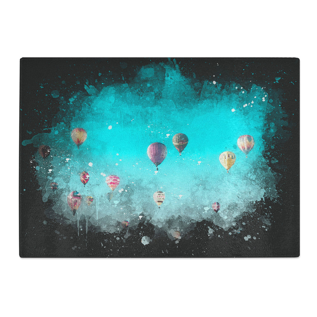 Tempered Glass Going Up in a Hot Air Balloon Chopping Board