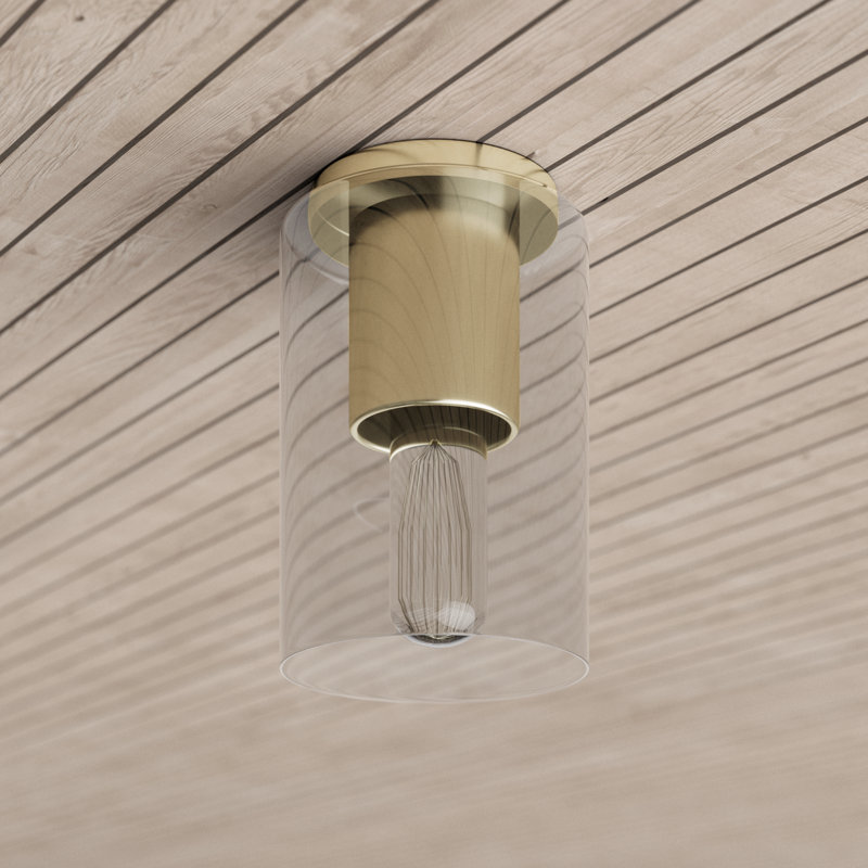Plafonnier encastré 1 lumière 5,25 po Kassia, Laiton vieilli