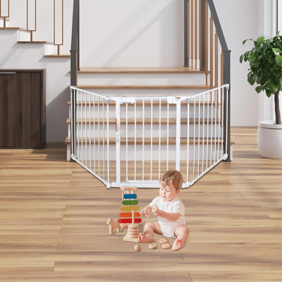 Baby Gate Extra Wide with 3 Metal Pannels,78 Inches Dog Gate Pet Gate for Stairs Doorways Fireplace -  dearlomum, PA-WL-3