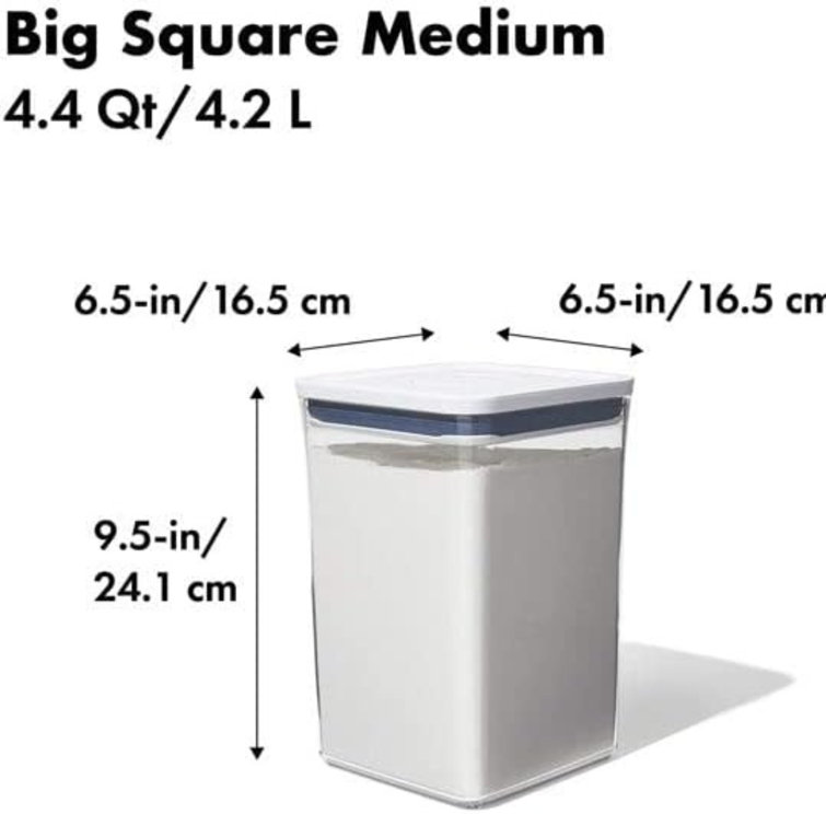 SteeL POP Big Square Medium Container - 4.4-Quart