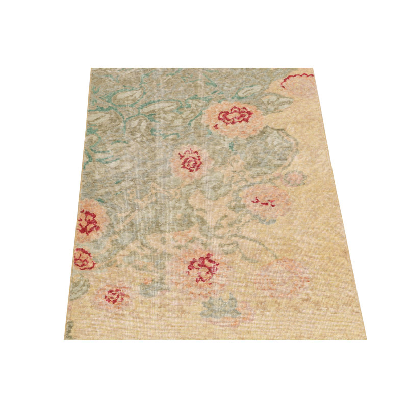 Distressed Homage Wool Floral Area Rug, Runner 2'6" x 8'