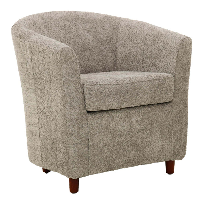 Lakendrick Upholstered Barrel Chair, Tan Polyester Blend