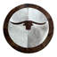 Tapis rond en cuir de vache