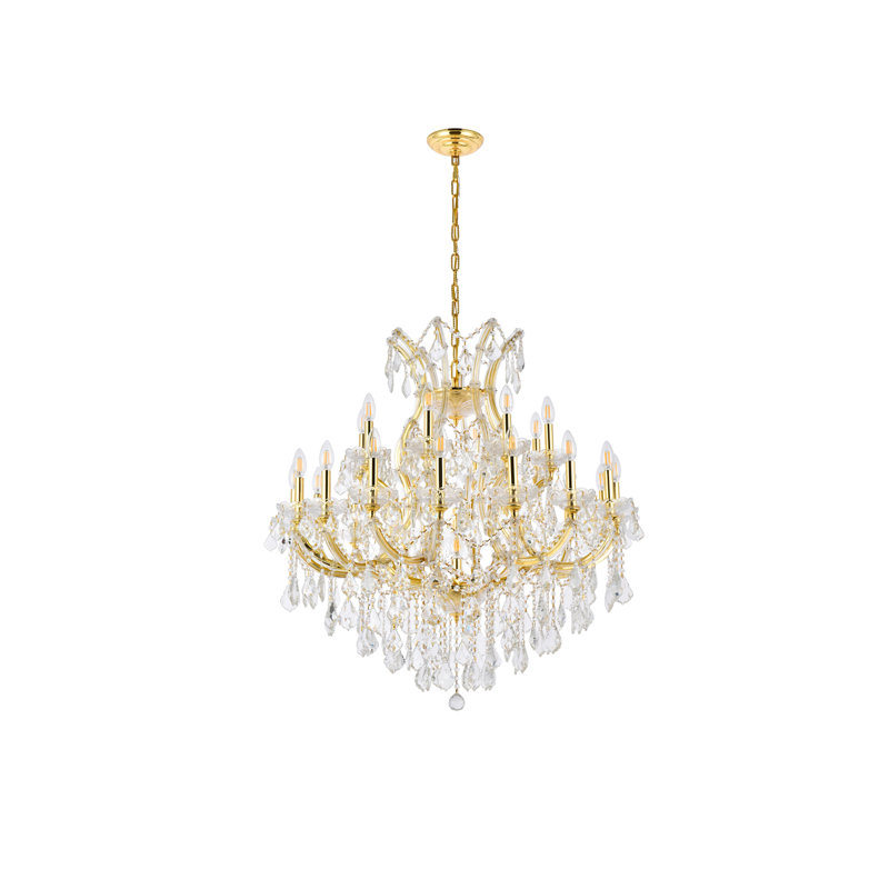 Stockard 24 - Light Chandelier, Royal Cut, Crystal (Clear), Gold