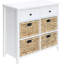Armoire blanche à 6 tiroirs avec structure et console décorative avec tiroirs pratiques