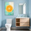 Plantes et fleurs, tranche d'orange sur fond turquoise-1316598713