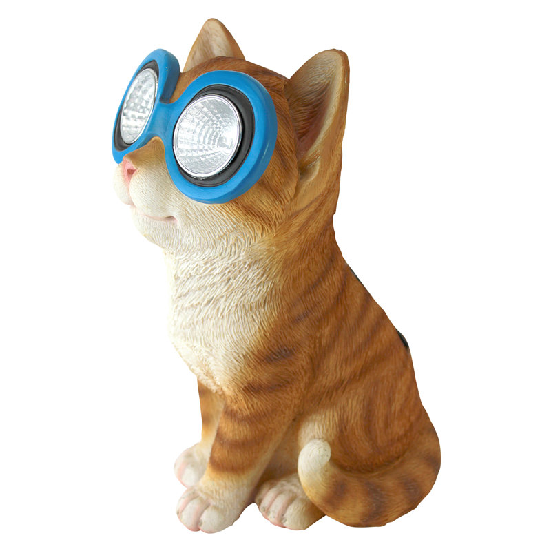 Bright Eyes Solar Cat Garden Statue