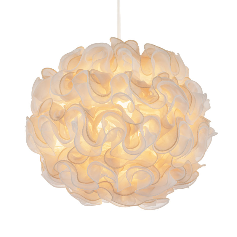 Modern Ribbon Velvet Fabric Round Pendant Light Shade By 