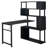 Home Office Computer Desk L-Shaped Corner Table, Rotating Computer Table With 5-Tier Bookshelf, Four Installation Methods, Lockable Casters (Black)