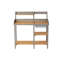 Table de rempotage d'extérieur en bois avec évier, banc de travail de table de jardin avec tablette, poste de travail pour pelouse extérieure