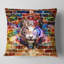 Tigre sur un motif de briques abstraites - coussin imprimé abstrait-29516087-29516090
