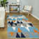 Tapis bleu / orange Camerynn