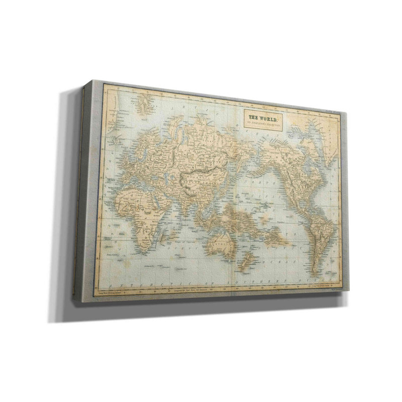 «World Map Neutral» par Wild Appl, Epic Graffiti «The World Map Neutral» par Wild Apple, H 12 po x l 18 po x P 0,75 po