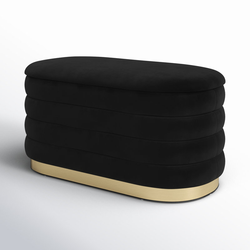 Banc de rangement rembourré TOV, Noir