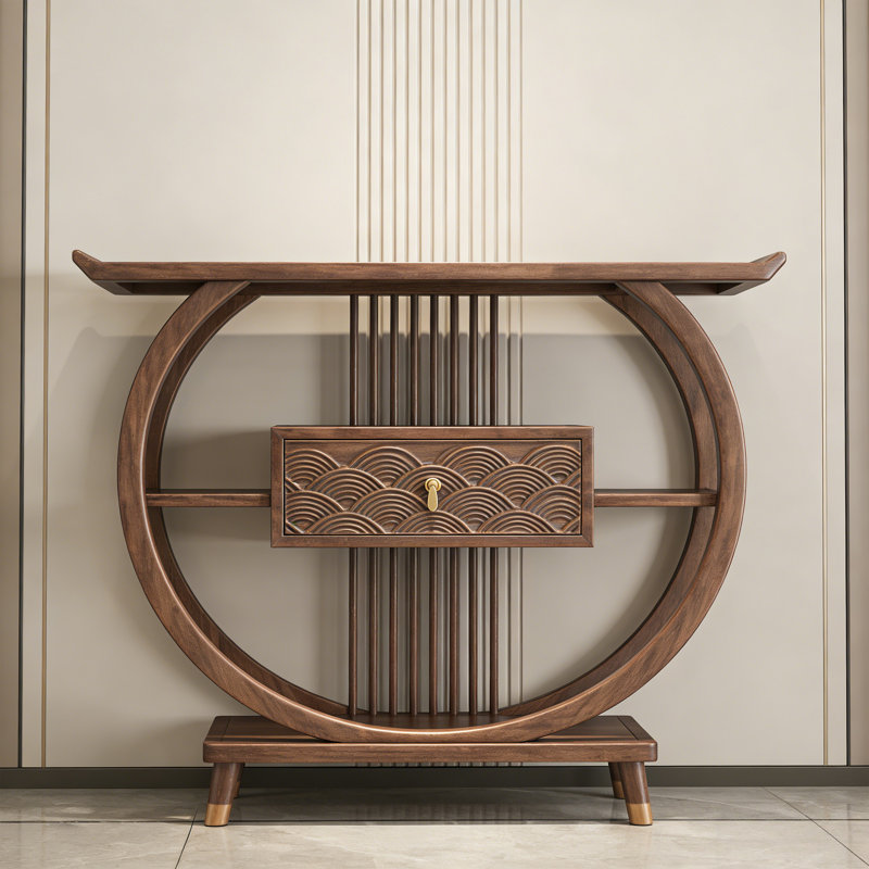 Nouveau comptoir d'entrée de style chinois, H 35,43 po x l 55,11 po x P 15,75 po