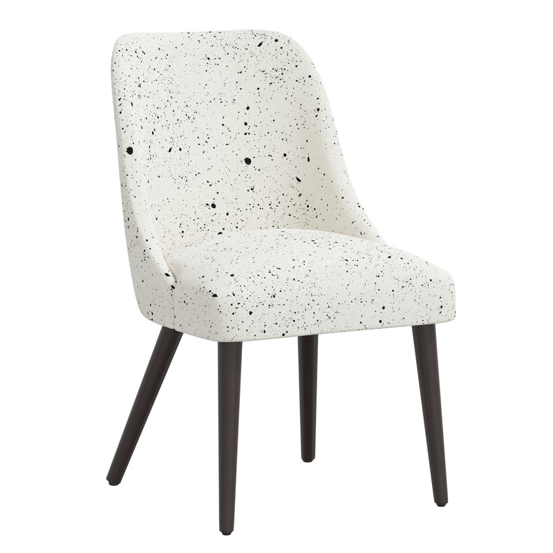 Lozelle Solid Wood Chair, Espresso, Polyester Blend Gray