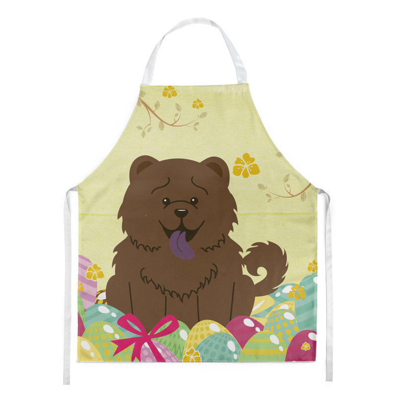 Tablier œufs de pâques, Chow-chow, Jaune / chocolat