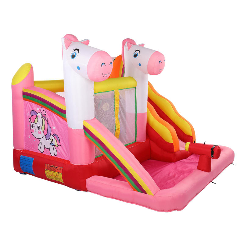 Château sautant gonflable de style poney avec piscine et toboggan (y compris le ventilateur)