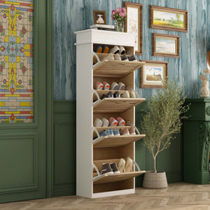 Rosecliff Heights 16 Pair Shoe Storage Cabinet & Reviews | Wayfair
