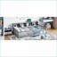 Lit plateforme simple en bois de pin de taille XL avec armoires de rangement Ports USB, gris - aucun sommier nécessaire-998059785