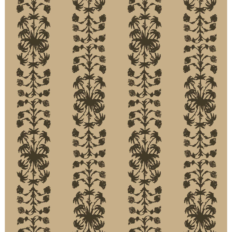 Palmberry in Tuscan Tan Linen Fabric