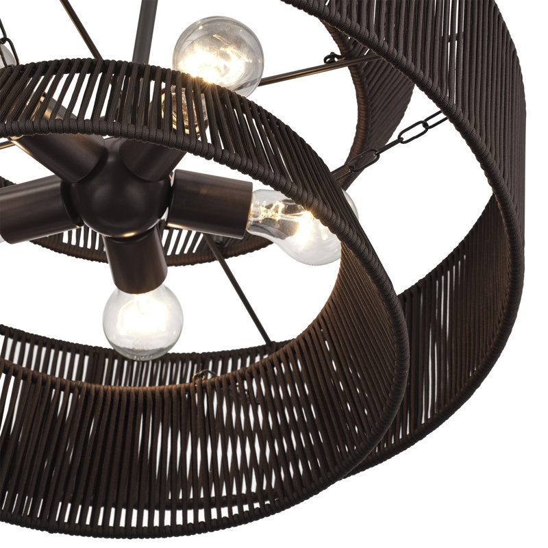 Lustre suspendu 5 lumières Aurea, Brun, Bronze, 4
