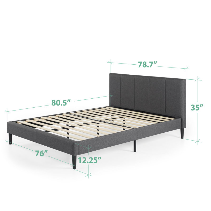 Daneshia Upholstered Platform Bed, King, Gray