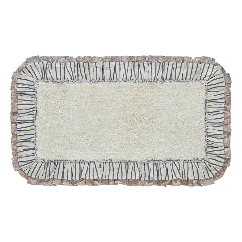 Liseron 100% Cotton Non-Slip Bath Mat, 27" W x 48" L