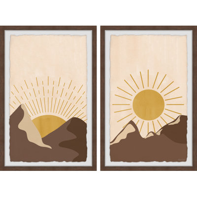 Pat Sunrise at the Summit 2 Piece Single Picture Frame Painting Set
