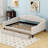 Full Size Linen Upholstered Daybed with Storage Drawers