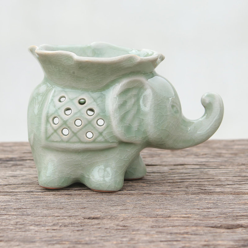 Chauffe-cire en céramique Elephant and Leaf