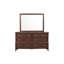 Commode 1 pièce de style transitionnel avec 6 tiroirs et meubles en bois au fini cerisier foncé-56105383